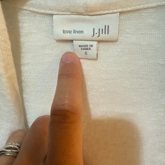J. Jill White Love Linen Cardigan - Picture 2 of 2